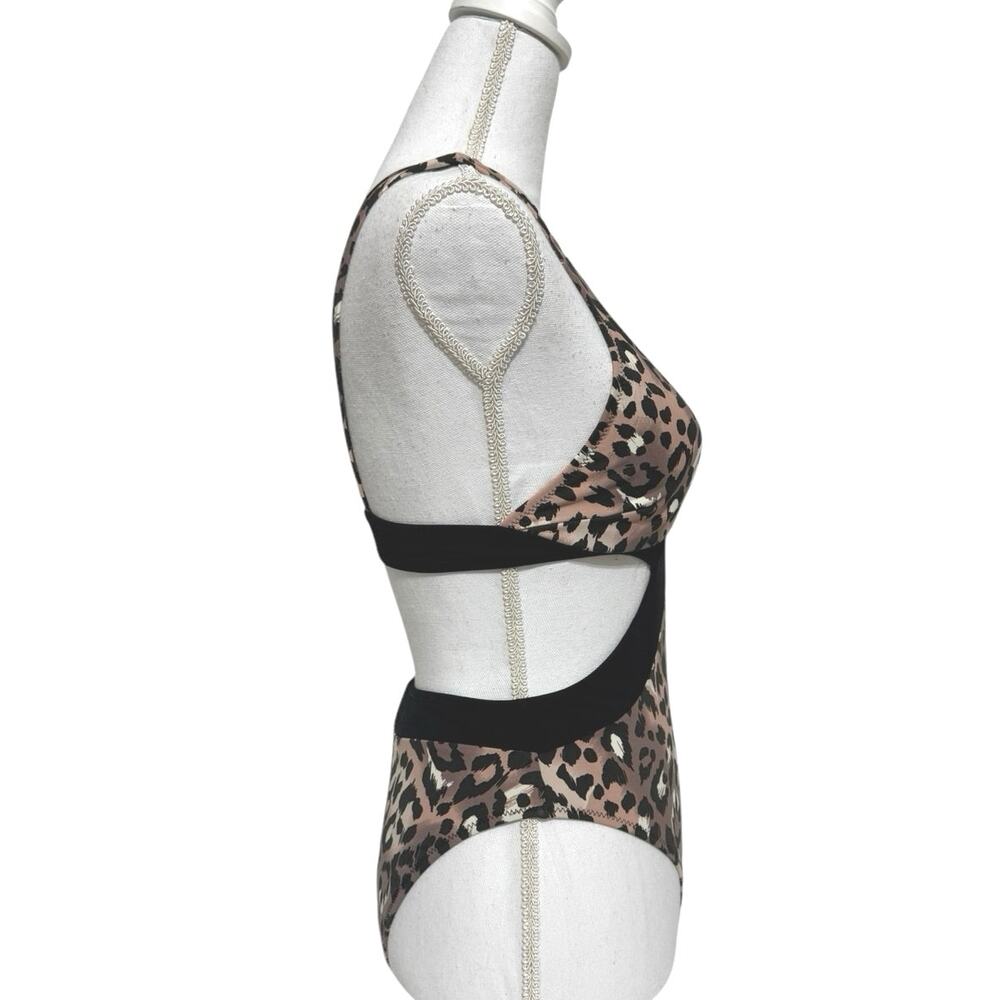 Animal Print One Piece Flattering Side Cut Out Swimsuit Size S 4-6 Envya Elsa - Picture 6 of 12